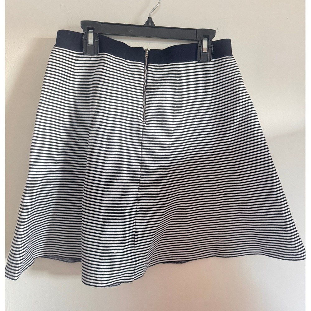 English Factory Striped Maura Knit Mini Skirt Navy White A-Line Zip Med. NWT - Picture 3 of 6
